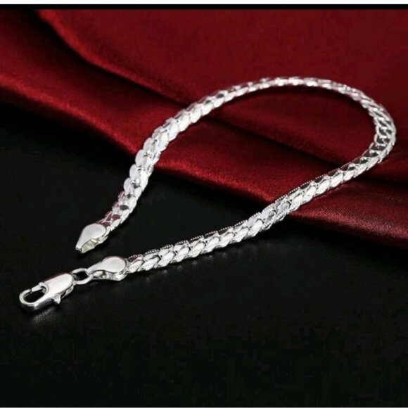 925 STERLING SILVER FLAT SNAKE CHAIN NECKLACE 22" - Picture 7 of 8